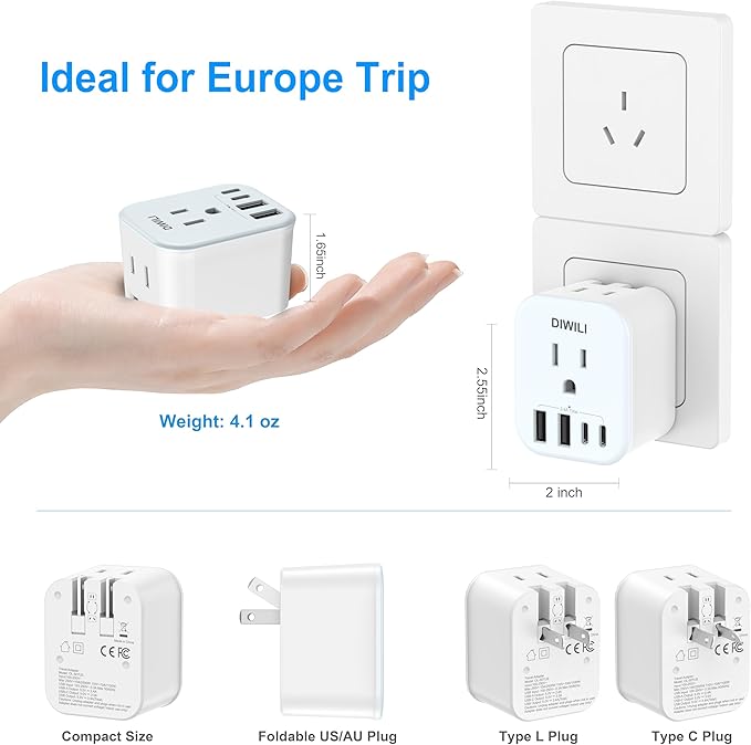 Australia Travel Plug Adapter, Foldable Power Adapter - Image 4