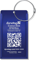 Dynotag® Web Enabled Smart Aluminum Convertible Luggage ID Tag + Braided Steel by DynotagInc