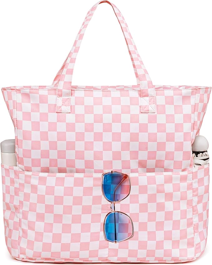 LEDAOU Large Beach Tote Bag Women Waterproof Sandproof Zipper Beach Tote Bag by LEDAOU