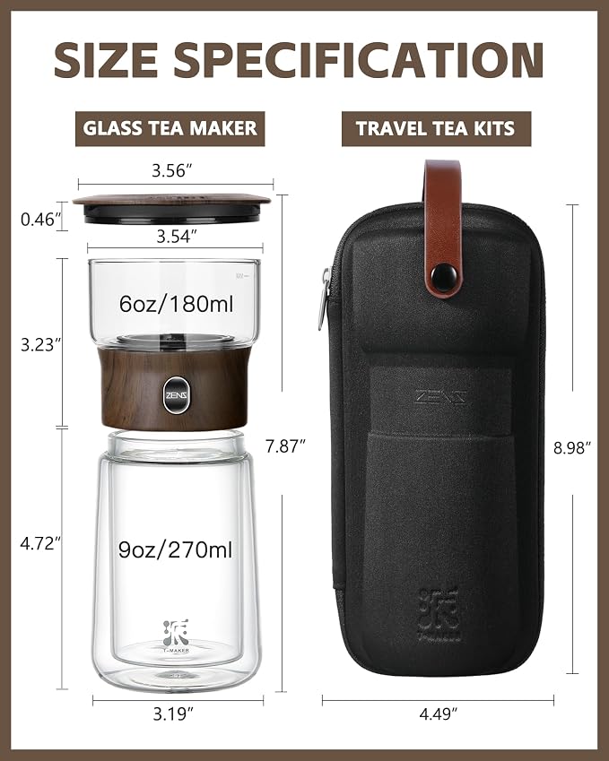 ZENS Modern Glass Infuser Teapot, One Touch Tea Maker - Image 5