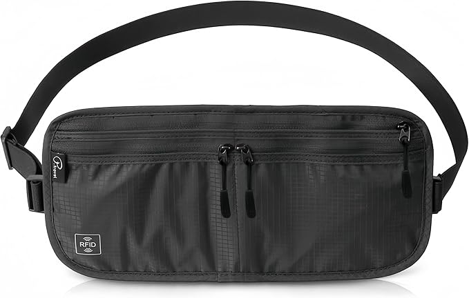 Travel Passport Holder 【1 PACK】2 in 1 Slim RFID Blocking Travel Money Belt by Unknown