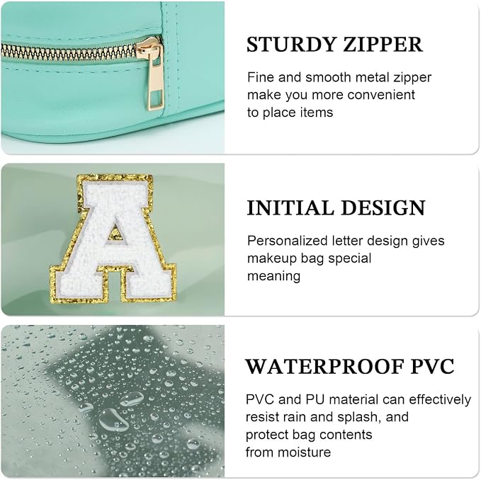 YOOLIFE Initial Clear Makeup Bag | Waterproof Large Makeup Bag | Personalized - Image 5