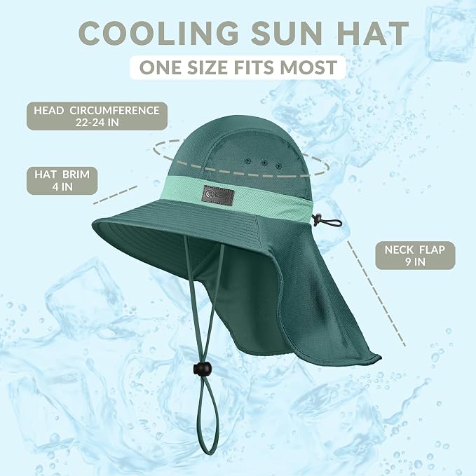 Sukeen Cooling Sun Hat for Men Women UPF50+ Wide Brim Fishing Hat - Image 6