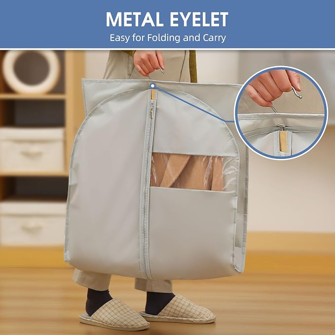43" Garment Bags for Hanging Clothes, Suit Bags for Closet Storage and Travel - Image 3