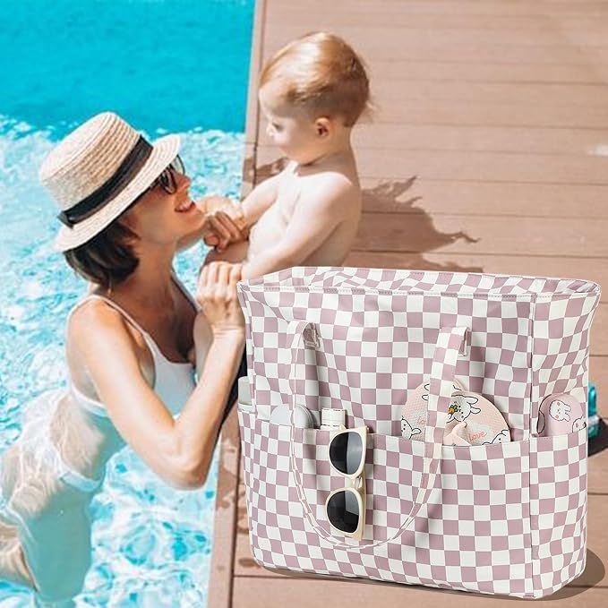LEDAOU Beach Bag Waterproof Sandproof Women Tote Bag Pool Bag - Image 7