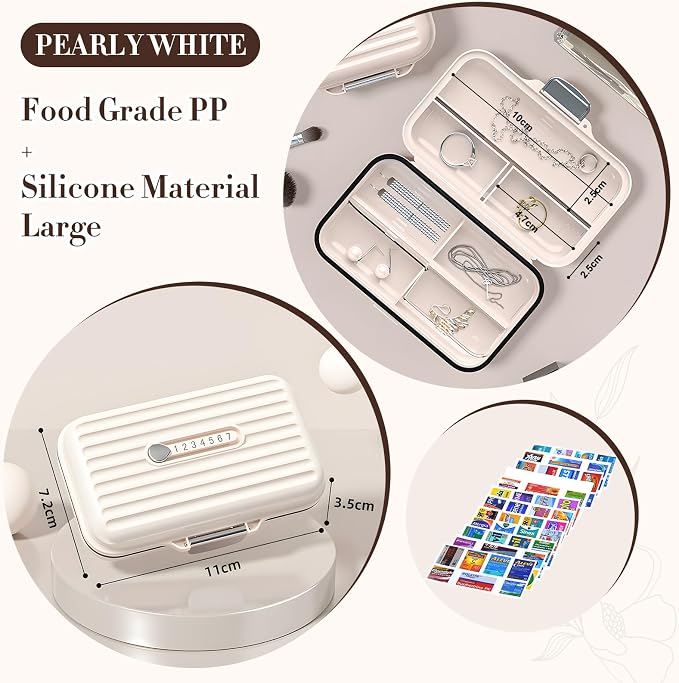 Travel Pill Organizer Box with Medicine Labels, 7 Compartments Portable Pill - Image 2