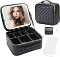 Travel Makeup Bag with LED Mirror – Waterproof Cosmetic Train Case with by ZhenGuiRu