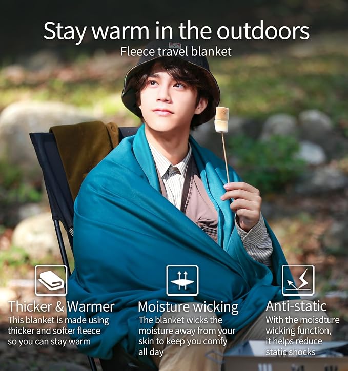 Travel Camping Blanket Lightweight and Breathable, 67 x 48 in Soft Airplane - Image 3