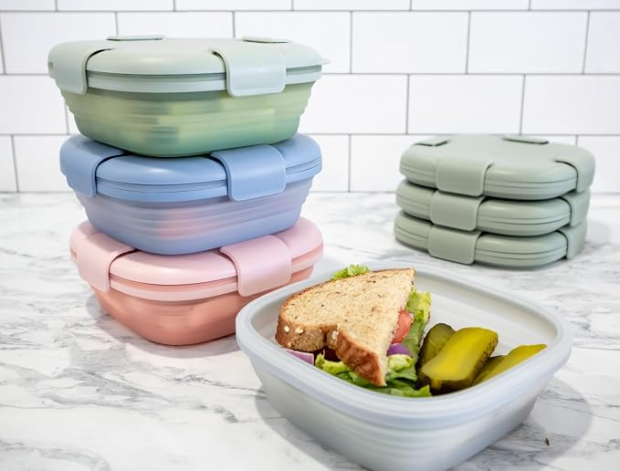 STOJO Collapsible Sandwich Box – 24oz, Reusable Food Storage Container - Image 4