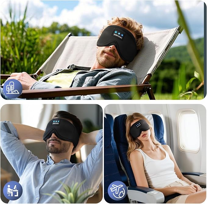 3D Sleep Mask with Bluetooth Headphones, Sleeping Headphones - Image 9