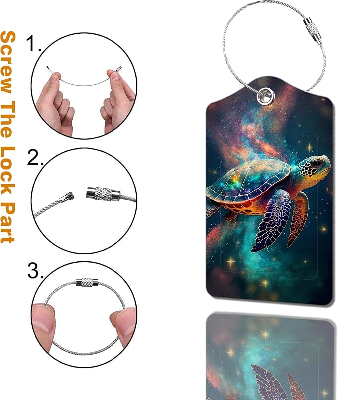 2 Pack Luggage Tag for Suitcase, Cute Unique Leather Bag Tags Identifiers - Image 2
