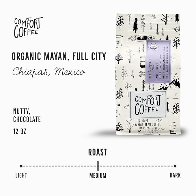 Mt. Comfort Coffee Organic Mayan Whole Bean Coffee, 12oz – Full City Roast - Image 2