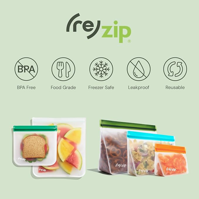 zip 10-Pack Reusable Sandwich Lunch Bags | BPA-Free, Food Grade, Freezer Safe - Image 6