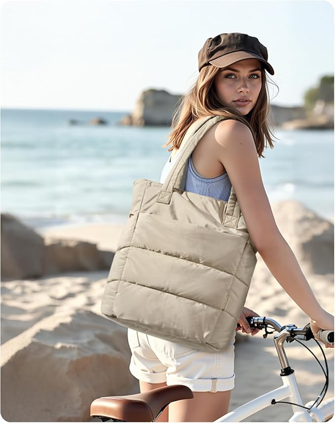 BAGSMART Tote Bag for Women, Lightweight Puffy Tote Bag - Image 6