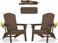 Folding Adirondack Chair with Cup Holder Set of 2, HDPE Patio Chairs, by nevilywood