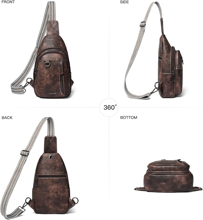 7L Sling Bag for Women Men Leather Small Sling Backpack Daypack Anti Theft - Image 6