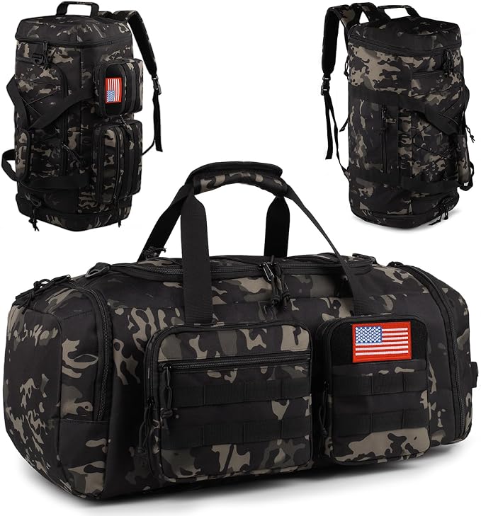 Tactical Gym Bag for Men，50L Large 3 in 1 Sports Duffle Bag by ATRIPACK