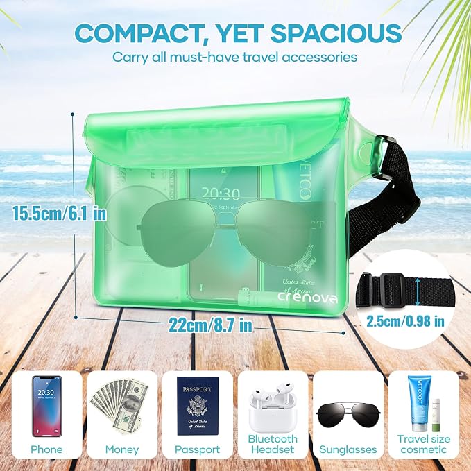 Waterproof Bag for Beach, Waterproof Pouch for Phone Passport Purse, Fanny - Image 7