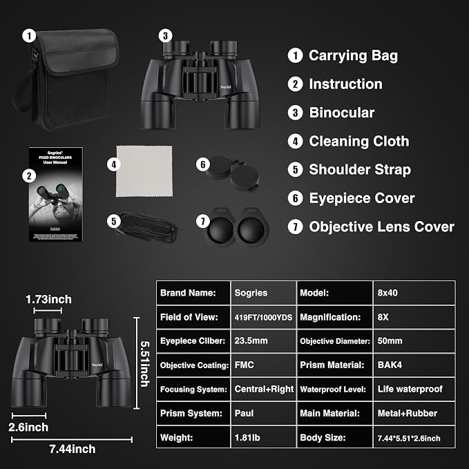 8x40 Binoculars for Adults - Image 9