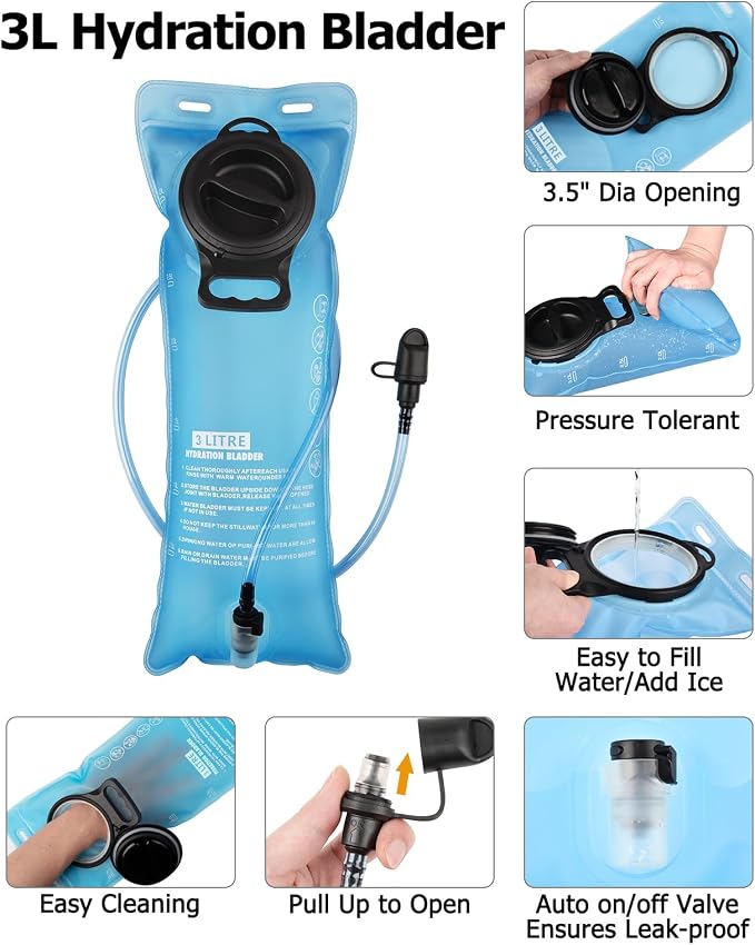 NOOLA Hydration Backpack with 3L Water Bladder, 22L Water Backpack - Image 3