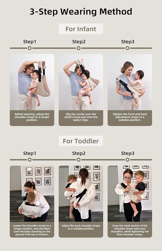 Baby Sling Carrier Newborn to Toddler, 2025 Upgraded Houndstooth Baby Sling - Image 7