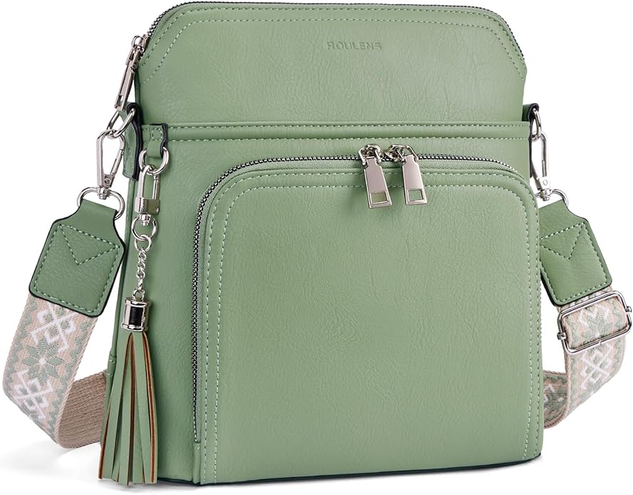 Crossbody Purse for Women, Lightweight Medium Crossbody Bag Soft Leather by Roulens