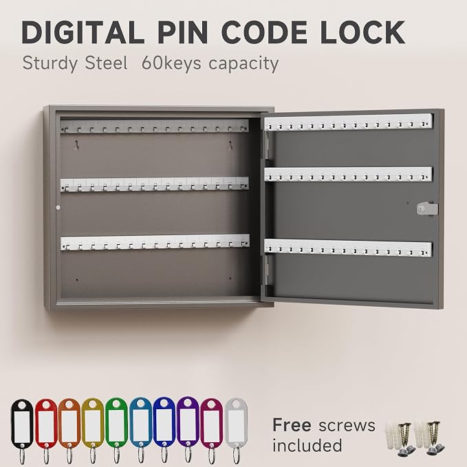 WeHere Key Lock Box for 90 Keys, Wall Mount Key Cabinet - Image 3
