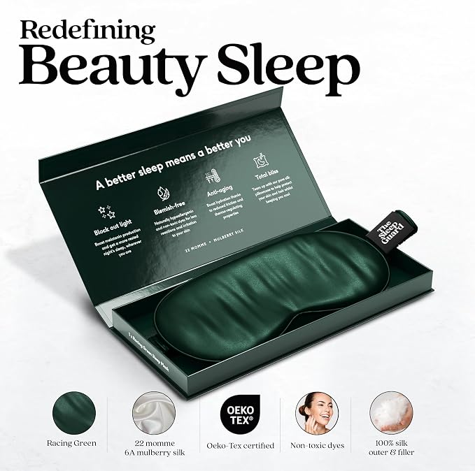 Pure Silk Sleep Mask Light Blocking Travel Essentials. Eye Masks - Image 2