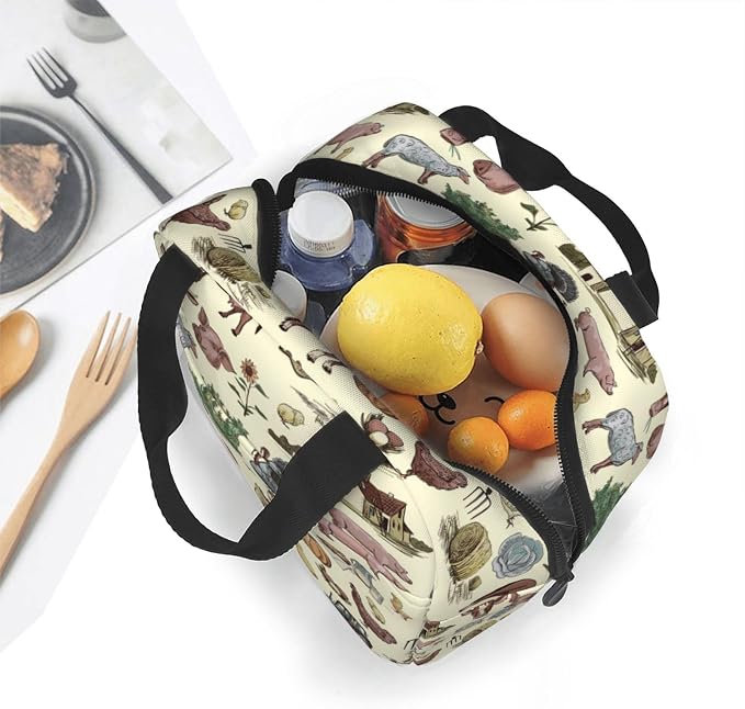 Farm Animal Lunch Bag Farm Lunch Box Insulated Reusable Lunch Tote Bag Cooler - Image 3