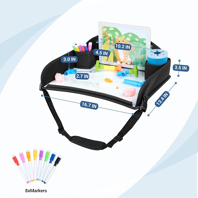 COOLBEBE Kids Travel Tray for Toddler Car Seat, Travel Tray for Airplane - Image 6