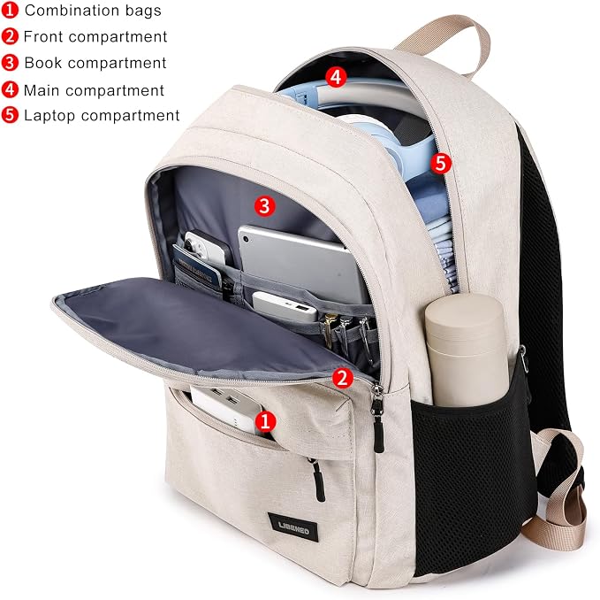 School Backpack for Teen Boys and Girls, Backpack for Men Women, 15.6 inch - Image 2