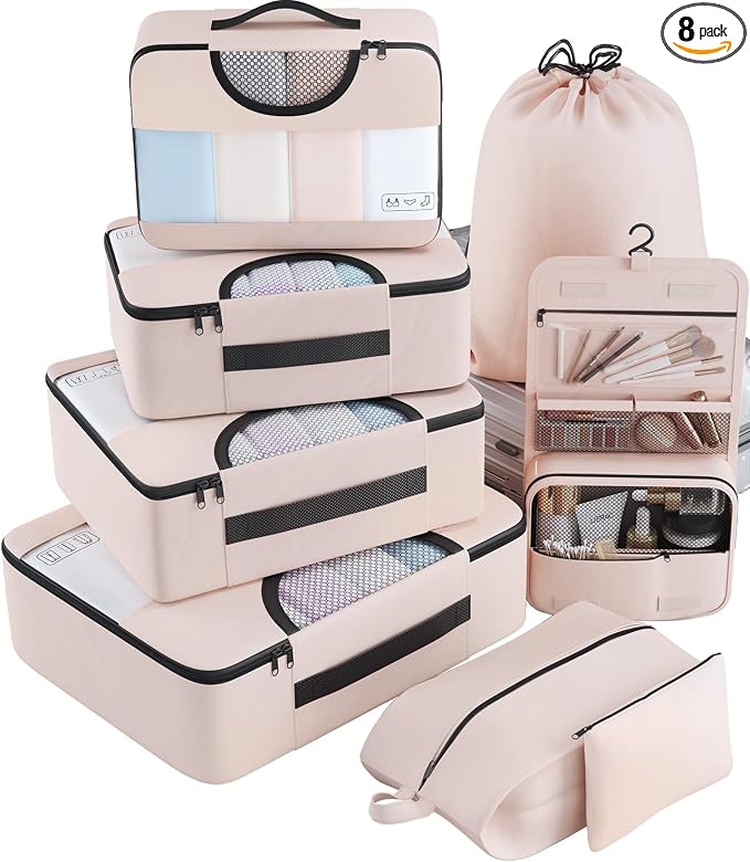 Veken 8 Set Packing Cubes, Travel Gifts by Veken