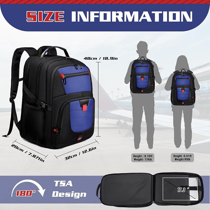 Travel Backpack, Extra Large Backpack, Laptop Bag - Image 2