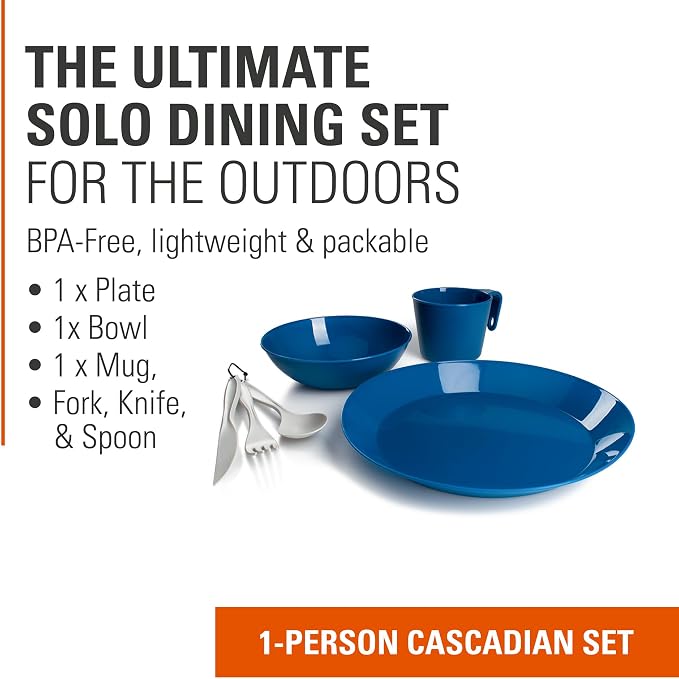 GSI Outdoors Cascadian 1 Person Table Set I 6-Piece Camping, Backpacking Mess - Image 2