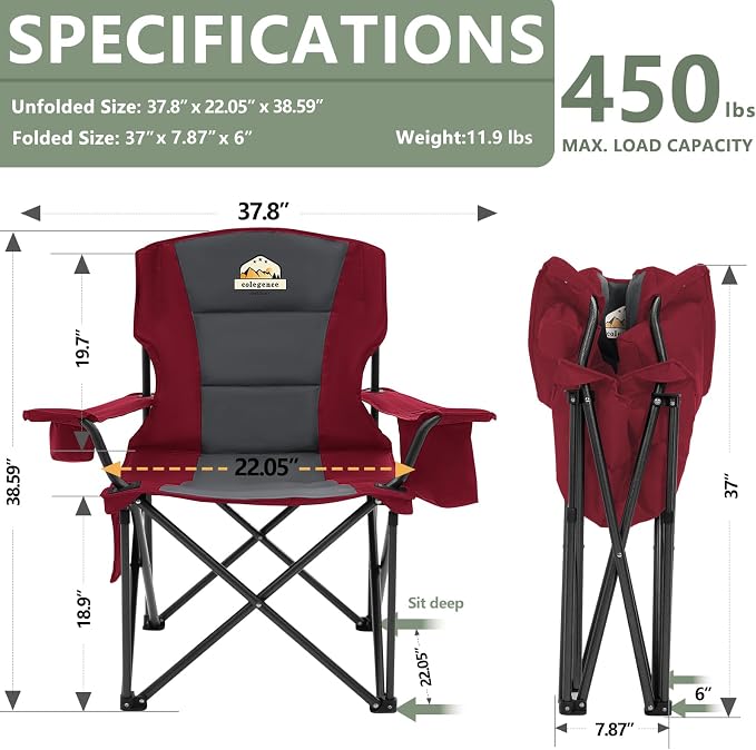 Oversized Folding Camping Chairs - Image 3