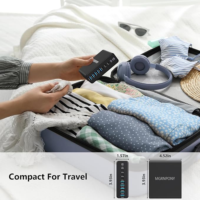 320W USB C Charger Block, 10-Port USB C Charging Station GaN III PD 65W PC - Image 6