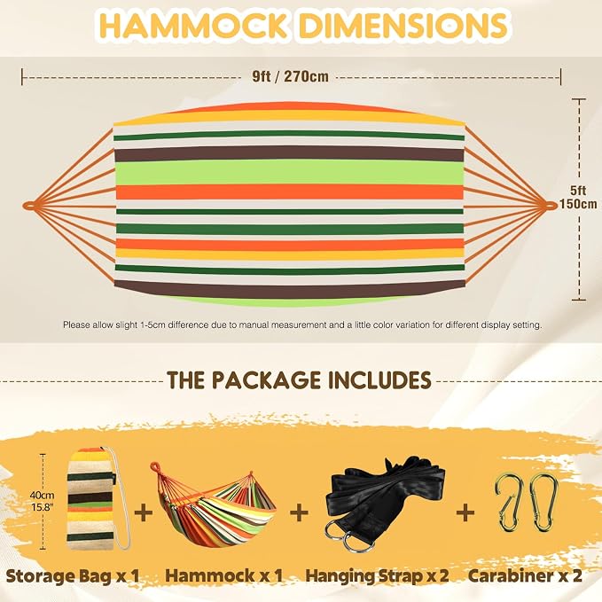 ANYOO Cotton Hammock Portable Camping Hammocks - Image 3