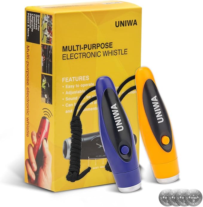 UNIWA Electronic Whistles, 2 Pack Handheld 3 Tone High Volume Electric Whistle by UNIWA