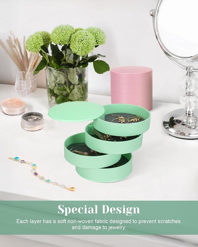 CONBOLA Jewelry Organizer, Small Jewelry Storage Box Earring Holder - Image 3
