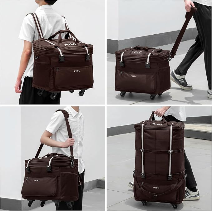 mixi Travel Bag with Wheels Expandable Foldable Luggage Bag Collapsible Rolling - Image 7