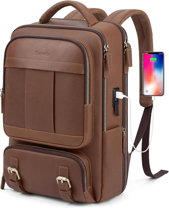 Tzowla Leather Laptop Backpack, Bag by Tzowla
