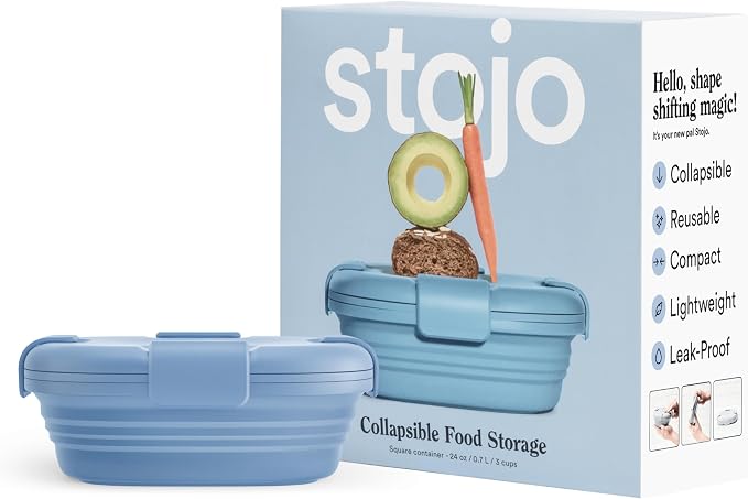 STOJO Collapsible Sandwich Box – 24oz, Reusable Food Storage Container by stojo