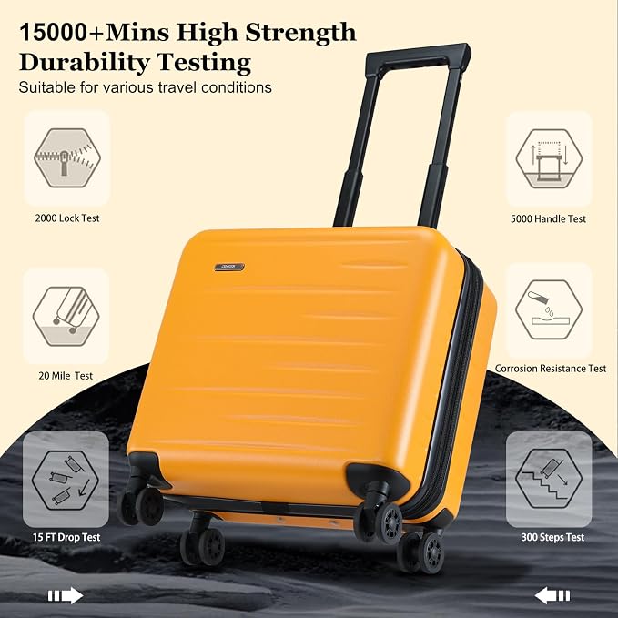 16 Inch Carry On Luggage Airline Approved, Expandable Lightweight ABS+PC Hard - Image 6
