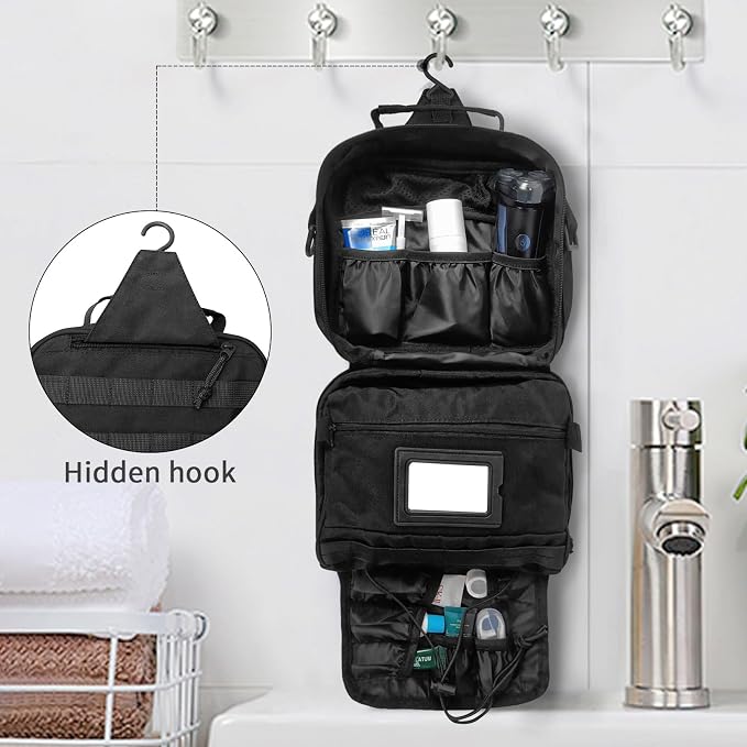 Travel Toiletry Bag for Men and Women, Hanging Travel Toiletries Organizer Dopp - Image 5