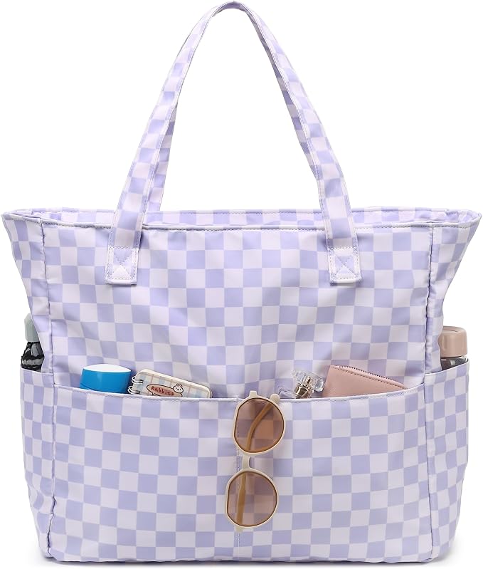 LEDAOU Large Beach Tote Bag Women Waterproof Sandproof Zipper Beach Tote Bag by LEDAOU