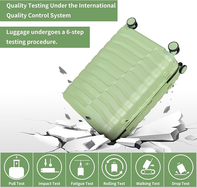 Lightweight Luggage with Spinner Wheels & YKK Zipper, 3-Piece Travel Suitcase - Image 3
