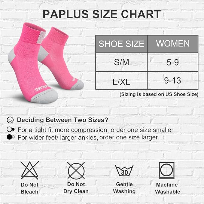PAPLUS Ankle Compression Socks for Women 6 Pairs, Running Athletic Socks - Image 2