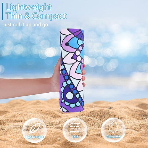 6 Pack Microfiber Thin Lightweight Beach Towel Oversized 71x32 Extra Large Sand - Image 2