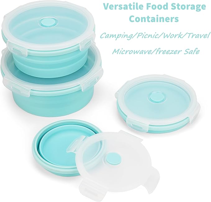 CARTINTS Silicone Collapsible Food Storage Containers-Prep/Storage Bowls - Image 3