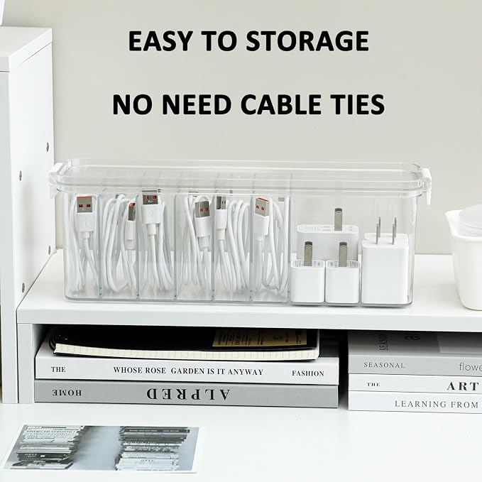 Yesesion 4 Pack Clear Cable Storage Box - Image 2